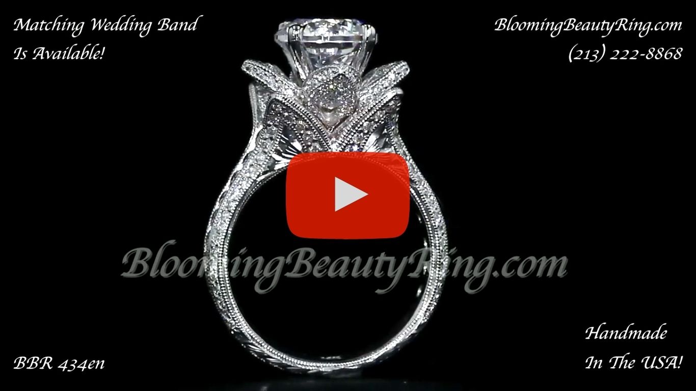 1.78 ctw. Large Hand Engraved Blooming Beauty Ring – bbr434en Standing Up Video