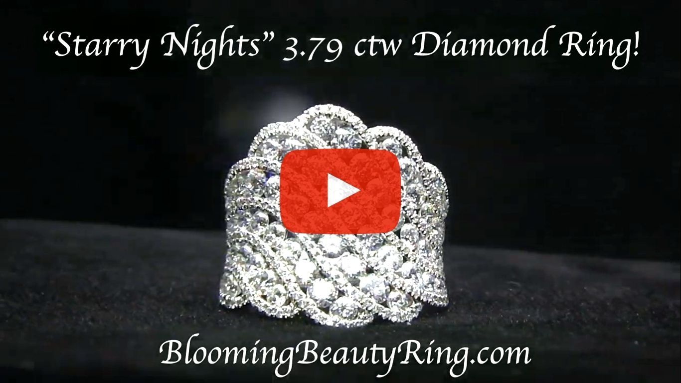 Starry Nights 3.76 ctw. Round Diamond and White Gold Fashion Ring – bbr777 laying down video