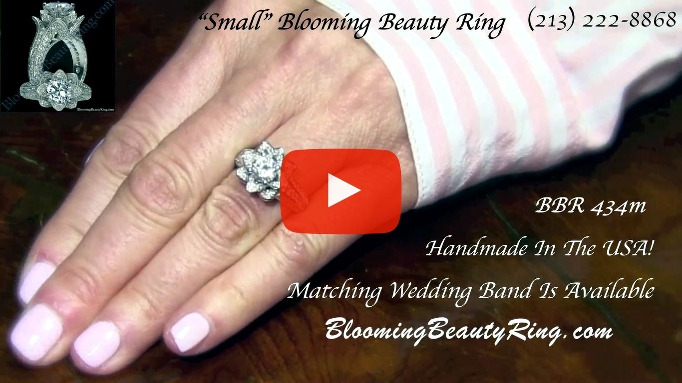 1.38 ctw. Original Small Blooming Beauty Flower Ring – bbr434m on the finger video