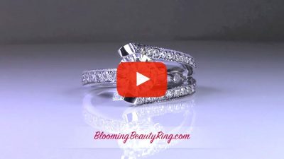 3 Sided Tension Set Split Shank Pave Diamond Engagement Ring – bbr274 laying down video