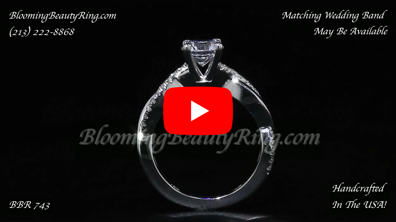 Crossover Style Diamond Engagement Ring standing up