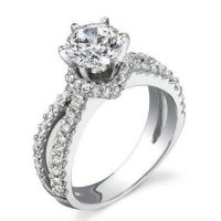 .75 ctw. Warm and Embracing Split Shank Sea of Diamonds 