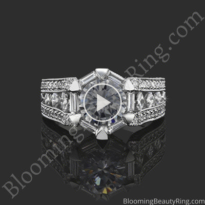 The Queens Crown low profile vintage inspired round diamond engagement ring BBR-272E laying down video
