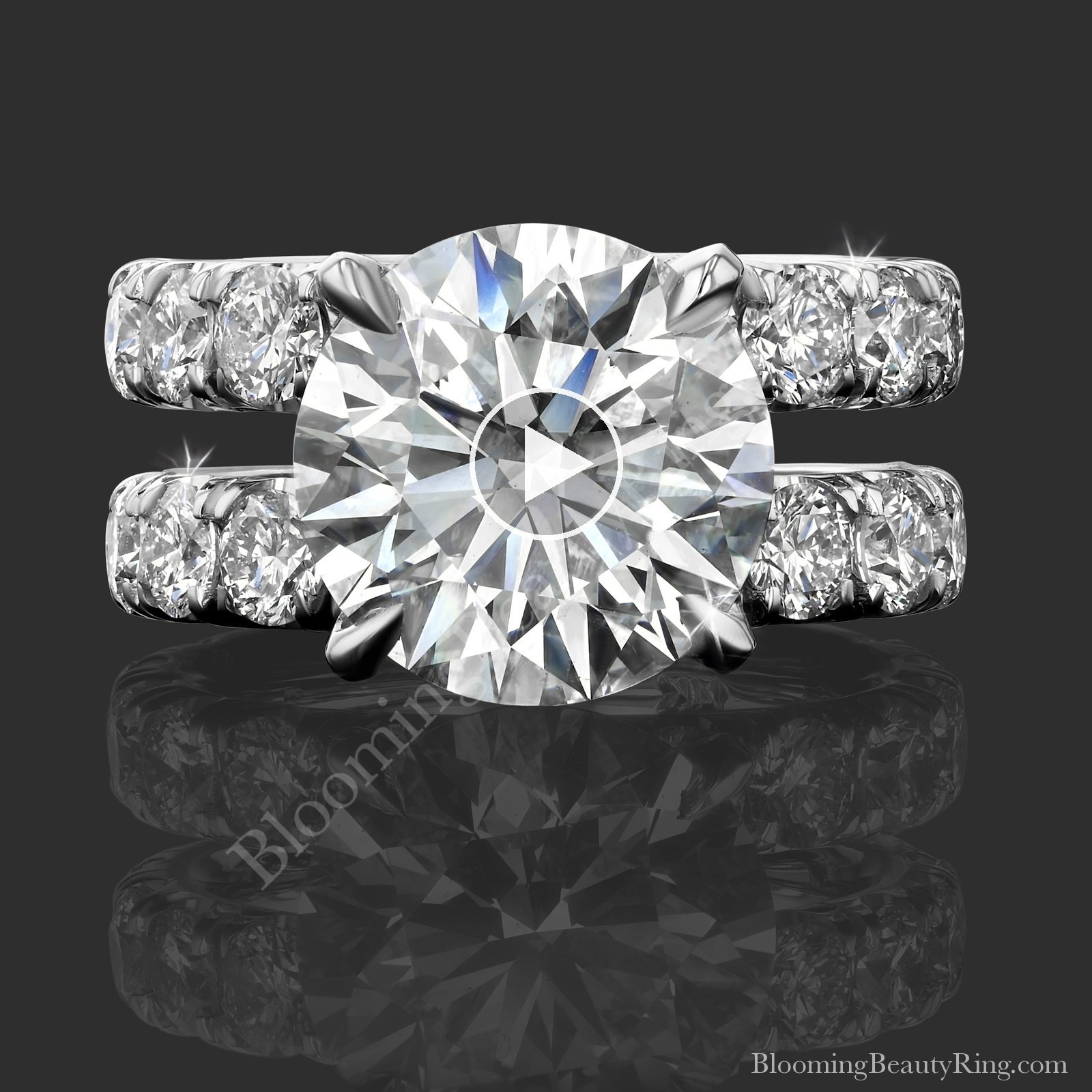 Ten Times the Sparkle – 10 CTW Diamond Engagement Ring – BBR-797 laying down video