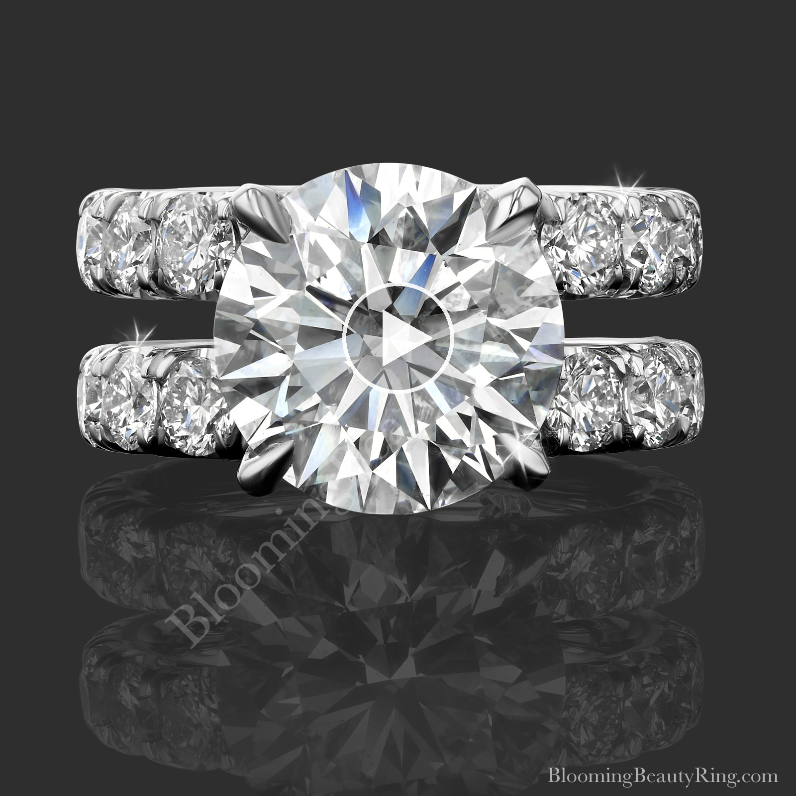 Ten Times the Sparkle – 10 CTW Diamond Engagement Ring – BBR-797 laying down video
