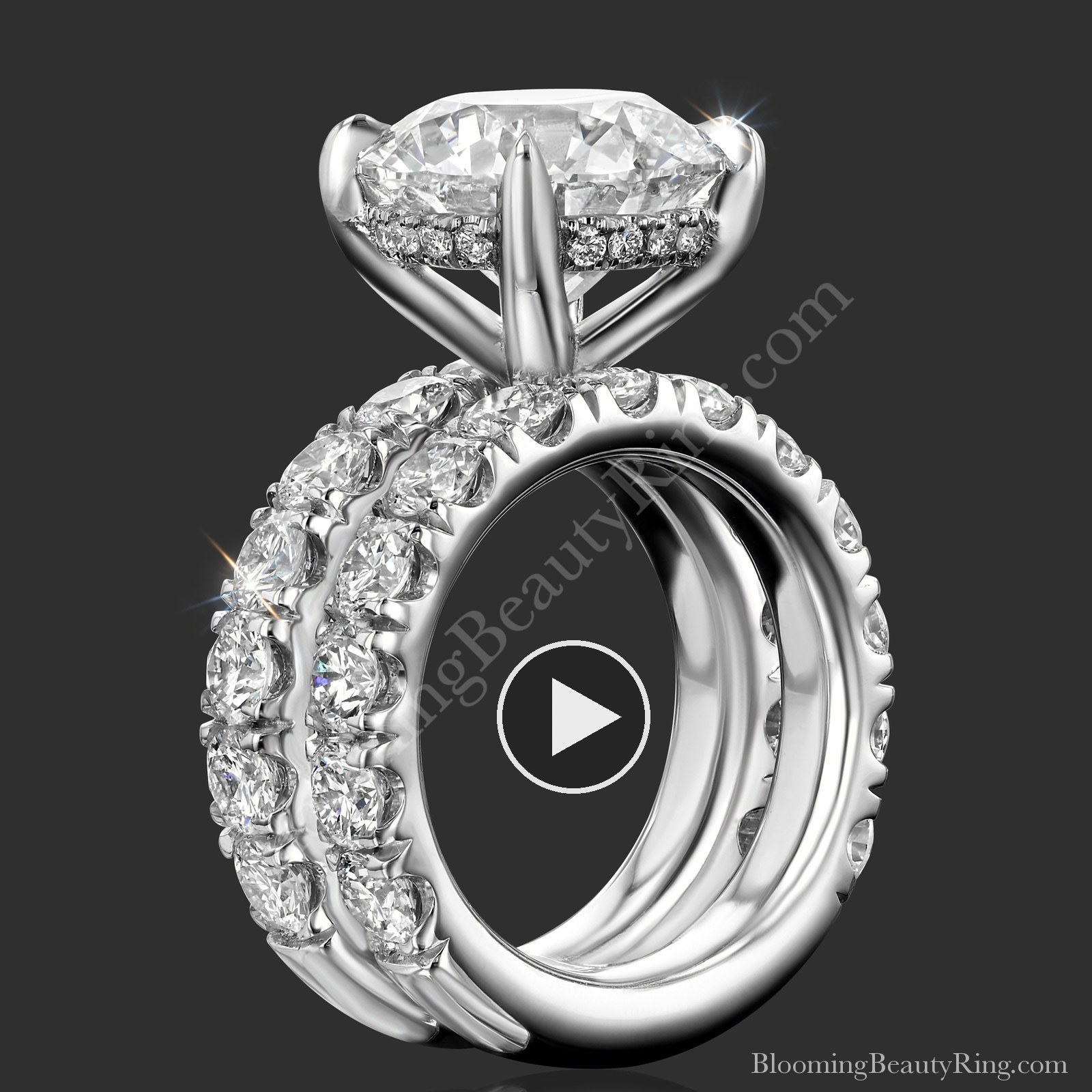 Ten Times the Sparkle – 10 CTW Diamond Engagement Ring – BBR-797 standing up video