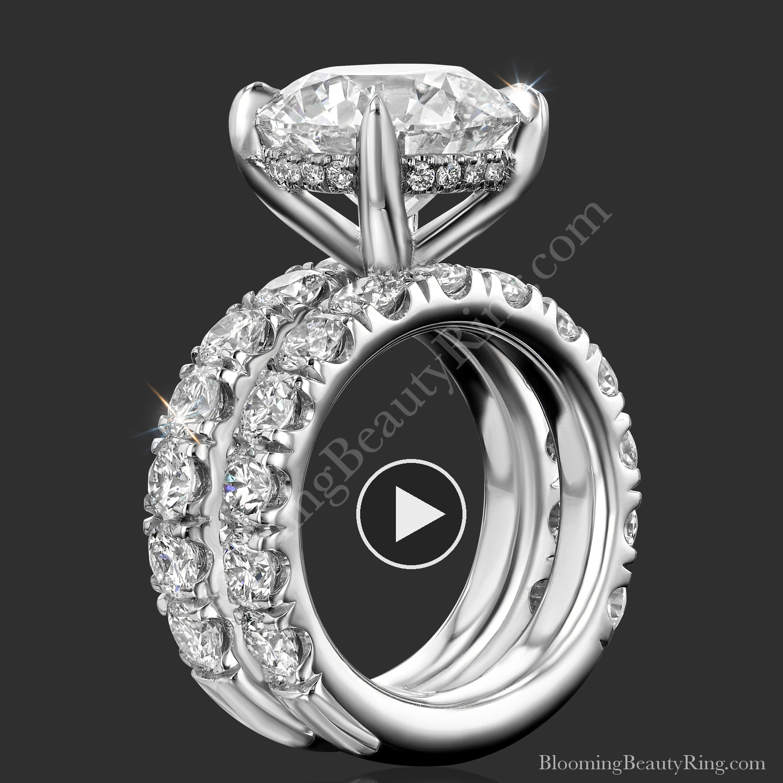 Ten Times the Sparkle – 10 CTW Diamond Engagement Ring – BBR-797 standing up video