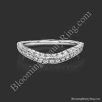 The hand engraved curved matching wedding band lined with pave diamonds - bbr434en-b