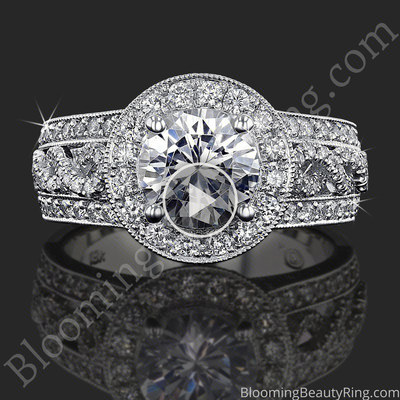 The Diamond Lattice Halo Engagement Ring laying down video