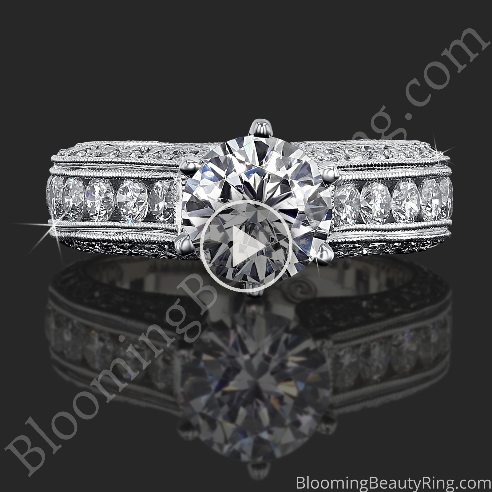1.40 ctw. 14K Gold Diamond Engagement Ring – nrd411e-1 laying down video