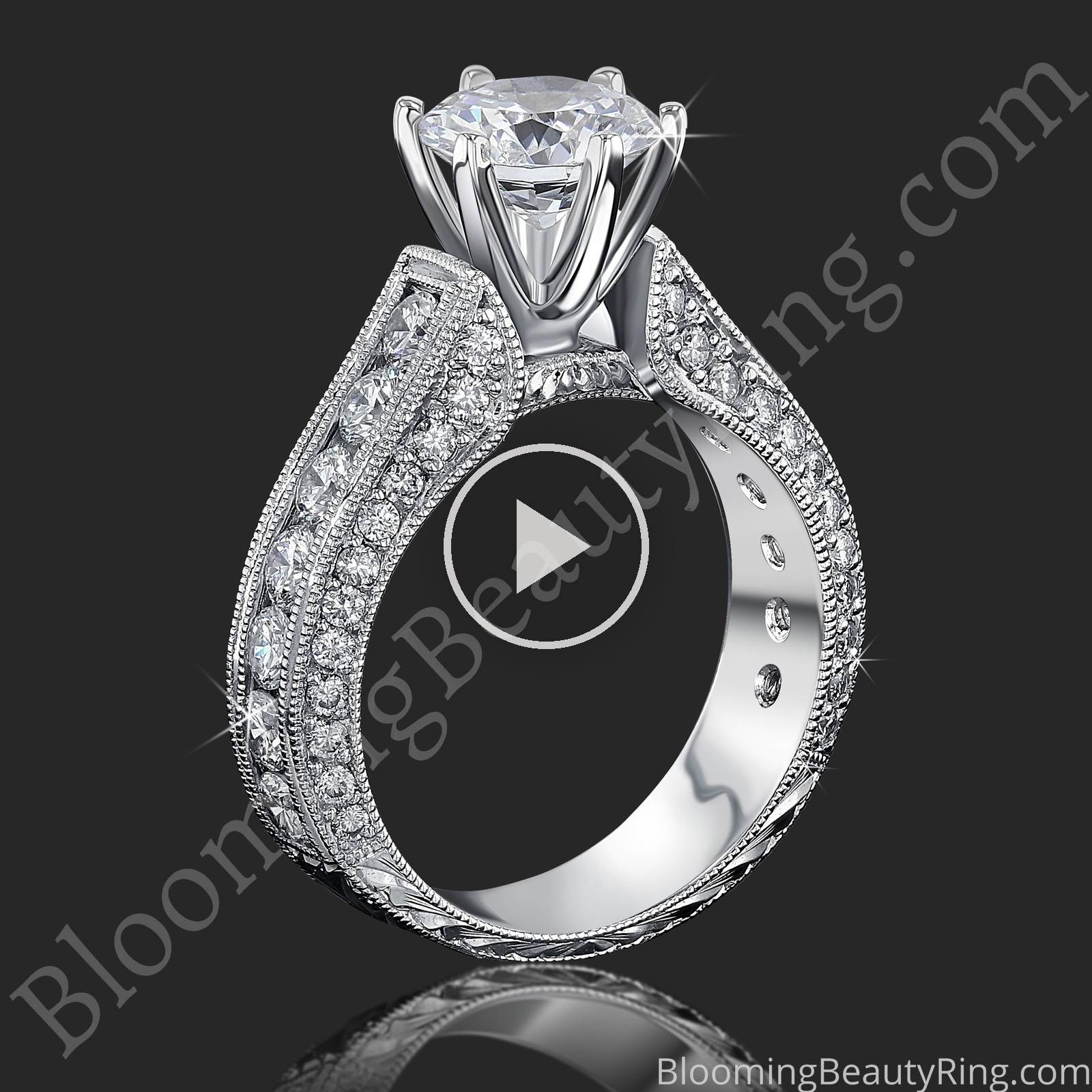 1.40 ctw. 14K Gold Diamond Engagement Ring – nrd411e-1 standing up video