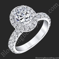 Oval halo diamond engagement ring from the BBR-727Set, shown alone