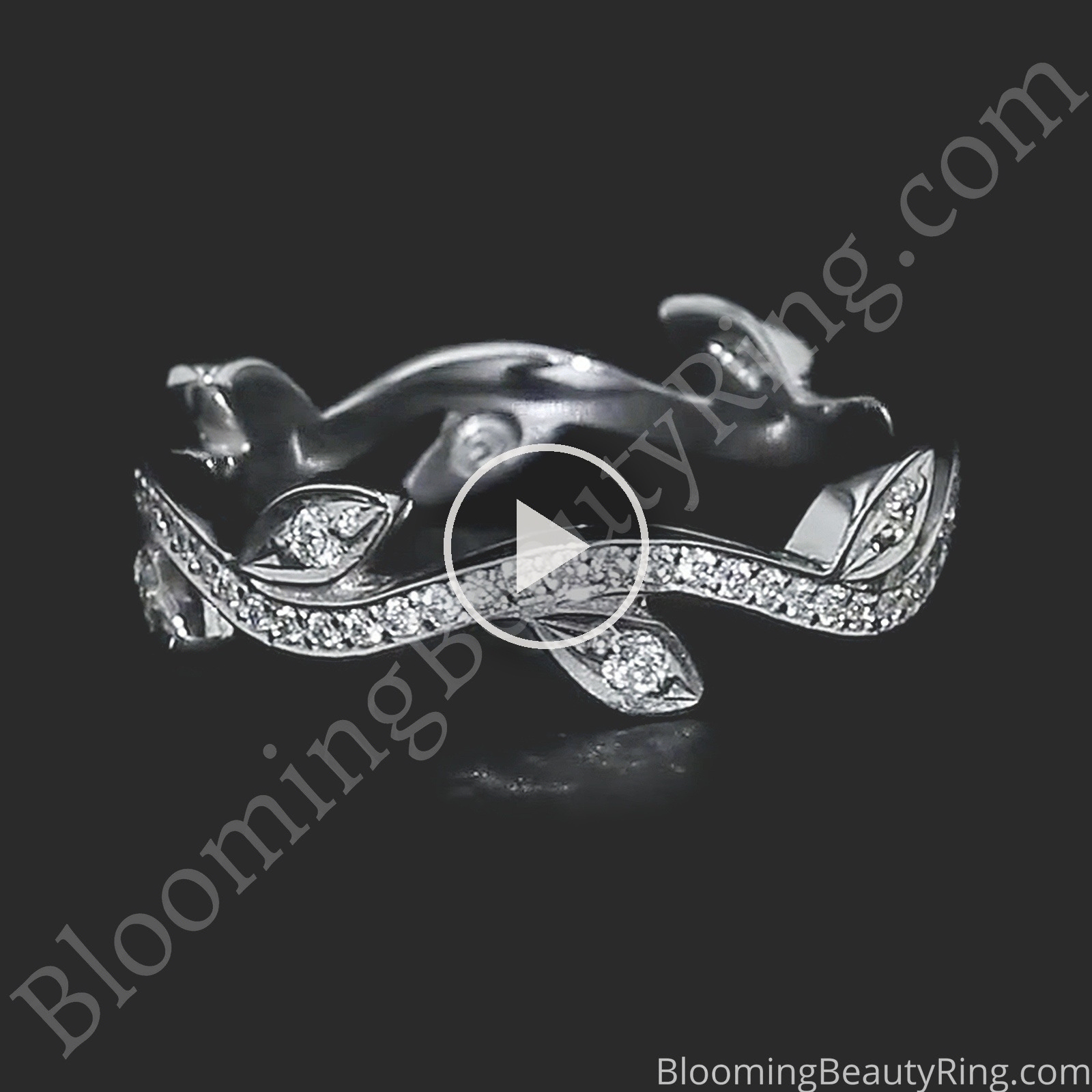 0.32 ctw. Small Lotus Leafy Matching Wedding Band – bbr653 laying down video