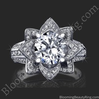 1.78 ctw. Blooming Beauty Flower Ring Laying Down Small