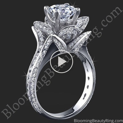 1.78 ctw. Original Large Blooming Beauty Flower Ring – bbr434 standing up video