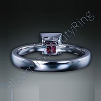 .33 ctw. 18K Gold Invisible Set Ruby Tapered Ring - view 3