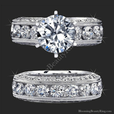 Spectacular 4.20 ctw. Top Quality Round Diamond Engagement Ring Set – bbr389set