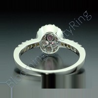 .89 ctw. Diamond and Oval Pink Halo Sapphire Ring - view 3
