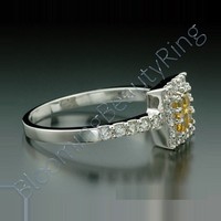 .69 ctw. Invisible Set 4 Yellow Sapphire Diamond Ring - view 2