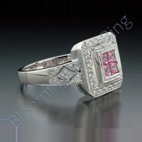 .65 ctw. Invisible Set Pink Sapphire and Diamond Ring - view 2