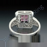 .65 ctw. Invisible Set Pink Sapphire and Diamond Ring - view 3