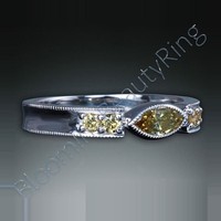 .40 ctw. Marquise Fancy Yellow Diamond Ring - view 2