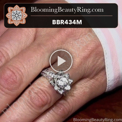 1.38 ctw. Original Small Blooming Beauty Flower Ring – bbr434m on hand video