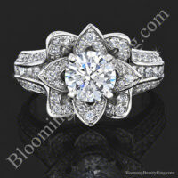 1.38 ctw. Original Small Blooming Beauty Flower Ring polished