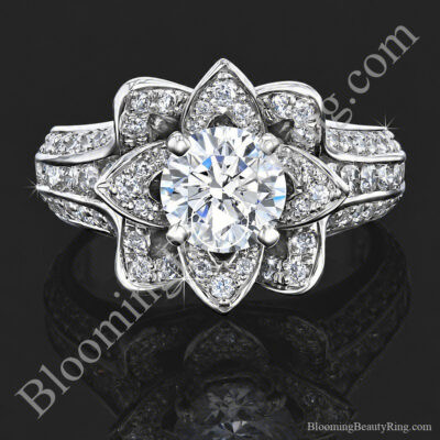 1.38 ctw. Original Small Blooming Beauty Flower Ring – bbr434m laying down video