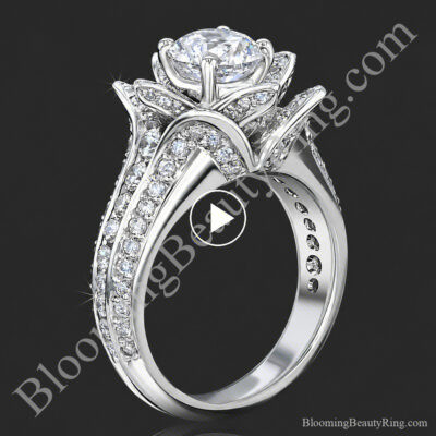 1.38 ctw. Original Small Blooming Beauty Flower Ring – bbr434m standing up video