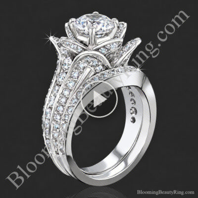 1.67 ctw. Original Small Blooming Beauty Flower Ring Set – bbr434mset standing up video
