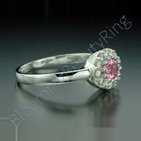 .60 ctw. Pink Sapphire and Diamond Raised Ring - view 2