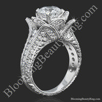 1.37 ctw. Small Hand Engraved Blooming Beauty Engagement Ring – bbr434en-s standing up