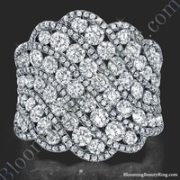Starry Nights 3.76 ctw Round Diamond and White Gold Fashion Ring - view 2