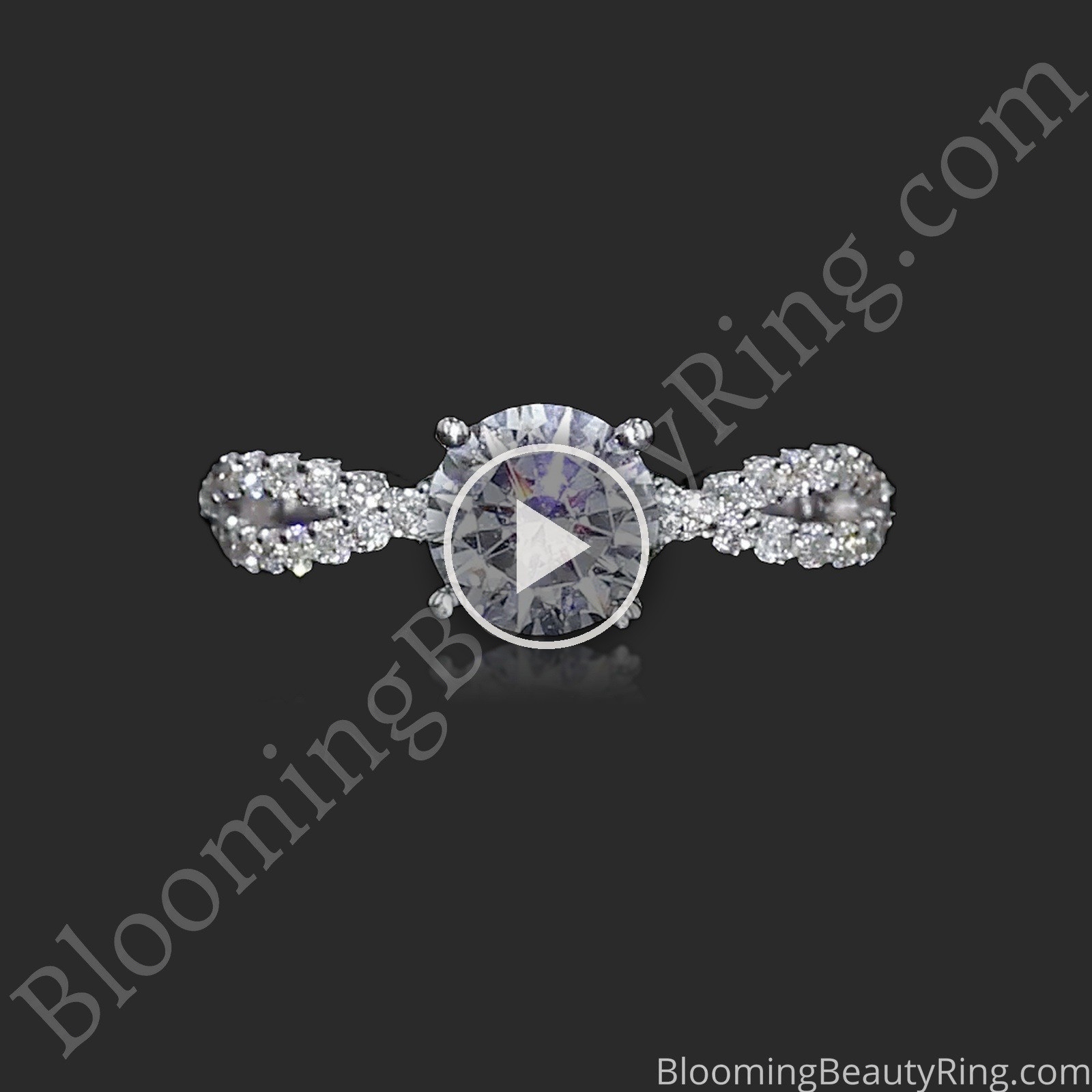 The Diamond Ascent – Openwork Diamond Engagement Ring – bbr729e laying down video