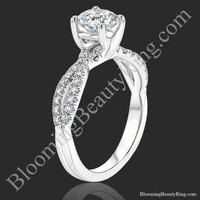 The Diamond Ascent – Openwork Diamond Engagement Ring – bbr729e standing up
