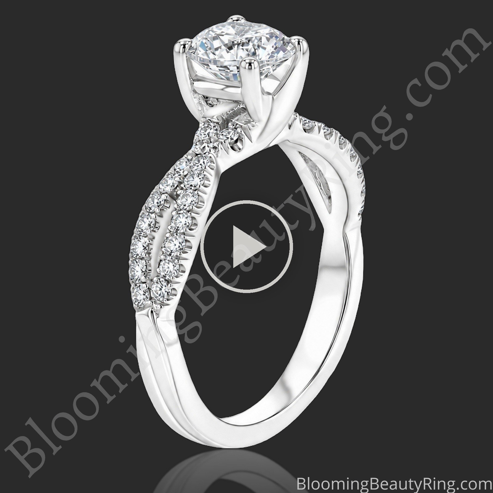 The Diamond Ascent – Openwork Diamond Engagement Ring – bbr729e standing up video