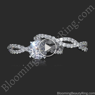 The Diamond Ascent – Openwork Diamond Wedding Ring Set – bbr729-set laying down video