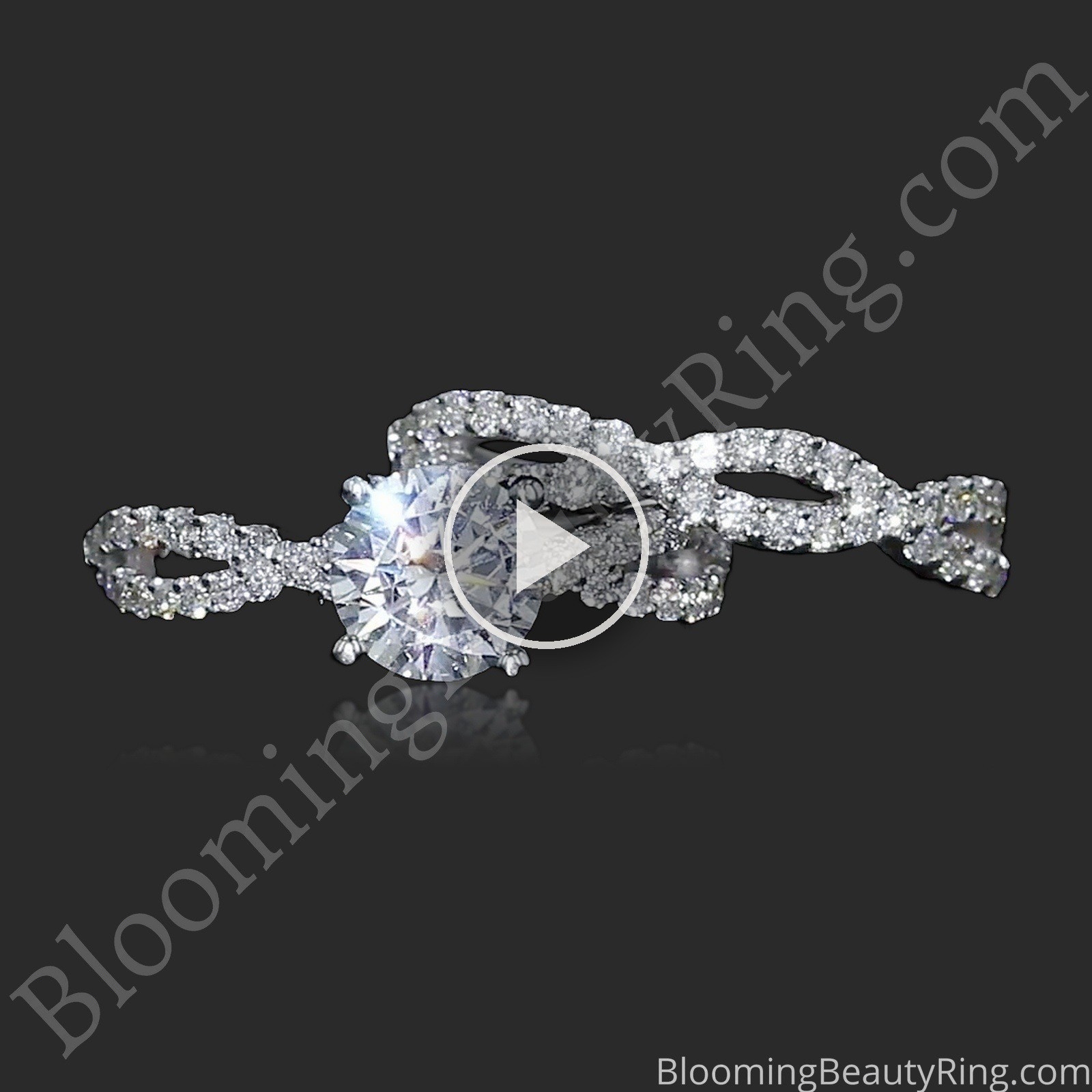 The Diamond Ascent – Openwork Diamond Wedding Ring Set – bbr729-set laying down video