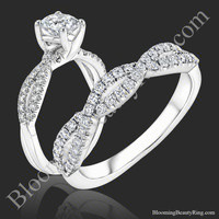 The Diamond Ascent – Openwork Diamond Wedding Ring Set, engagement ring and matching wedding band – bbr729-set
