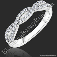 The Diamond Ascent – Openwork Diamond Wedding Ring Set, matching wedding band – bbr729-set