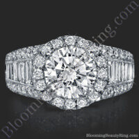 The Heavenly Halo Diamond Engagement Ring - bbr291 - laying down