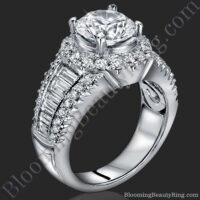 The Heavenly Halo Diamond Engagement Ring - bbr291 - standing up