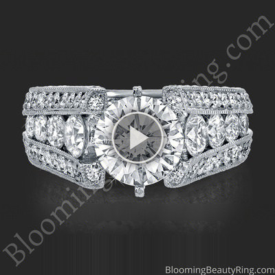 The High Class Escalating Split Shank Diamond Engagement Ring – bbr392 laying down video