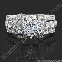 The Show Stopper – 2.0 ctw Statement Diamond Engagement Ring Setting – BBR-332-1 laying down