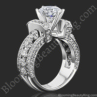 The Show Stopper – 2.0 ctw Statement Diamond Engagement Ring Setting – BBR-332-1 standing up