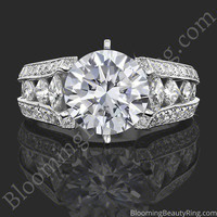 The Turning Point – Angled Princess Diamond Engagement Ring 1.80 ctw – bbr734e laying down