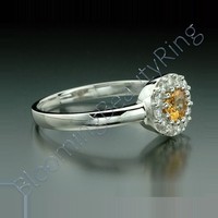 .65 ctw. Round Yellow Sapphire and Diamond Ring - view 2