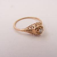 015fbbr | Pre-Set Antique Filigree Ring | .06ct. Round Diamond | Florals<br>$629