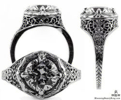 098bbr vintage filigree rings
